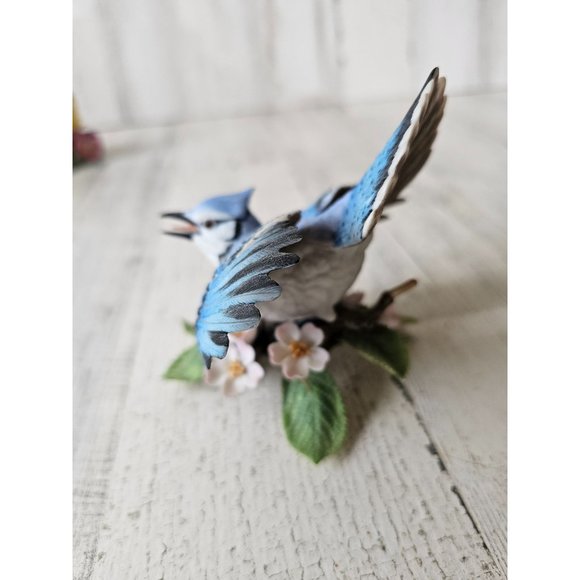 Lenox Blue Jay porcelain figurine vintage bird flowers statue - Picture 2 of 10